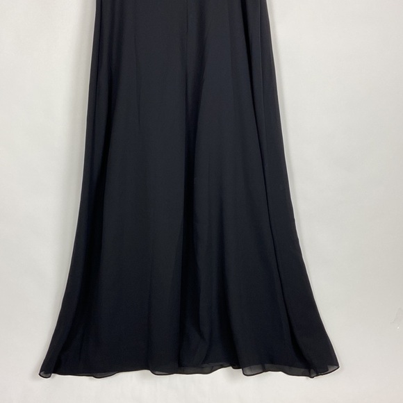 Davids Bridal 8534 Long Flowy Black Strapless Dress Bridesmaid Dress Cocktail - Picture 14 of 16